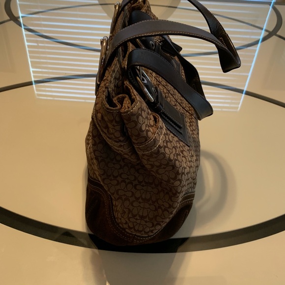 Coach Signature Jacquard Handbag Brown - Picture 3 of 8